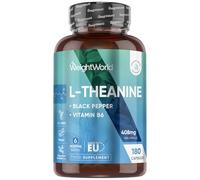 WeightWorld L Theanine 400mg - 6 Months Supply (180 Vegan L Theanine Capsules) - Natural Nootropics Supplements - Alternative to Coffee - High Stre...