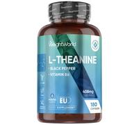 WeightWorld L Theanine 400mg - 6 Months Supply (180 Vegan L Theanine Capsules) - Natural Nootropics Supplements - Alternative to Coffee - High Stre...