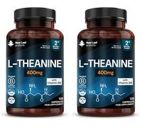 L Theanine Enriched with Vitamin B6 - High Strength L Theanine 400mg Natural Nootropics from Green Tea - 120 Vegan L-Theanine Capsules - Made in The UK Theanine Supplements by New Leaf (Pack of 2)