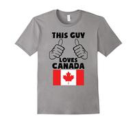 (L) This Guy Loves Canada Funny Canadian Flag T-Shirt-Father's Day