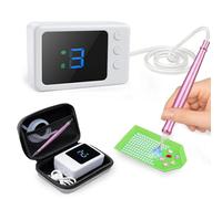 L-TIMEYUU Electric Diamond Painting Pen - USB Rechargeable Vacuum Pick-Up Tool with LED Display and 5 Suction Levels, Ergonomic Lightweight, Quiet Design and EVA Bag for Craft Lovers
