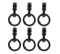 L Track Double Stud Fitting Heavy Duty Alloy Steel 5000lbs Breaking Strength with O Ring Secure Tie Down Points for Truck Beds Trailers RVs 6 Pcs Set