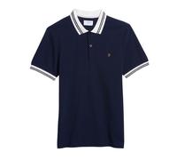 (L, True Navy) Farah Mens Regular Short-Sleeved Polo Shirt