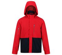 (L, True Red/Navy) Regatta Mens Feelding Colour Block Waterproof Bomber Jacket