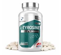 L-Tyrosine 1,000MG Maximum Strength (2 Month Supply) L Tyrosine 120 Vegan Capsules Tyrosine Essential Amino Acids Brain Function Support Concentration Tablets