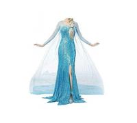 ( L UK 10-12) Adult Womens Frozen Snow Queen Elsa Costume Cosplay Party Gown Fancy