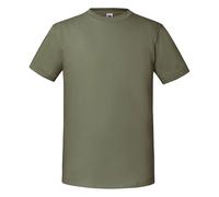 (L UK, Classic Olive) Fruit Of The Loom Mens Iconic 195 Ringspun Premium Tshirt