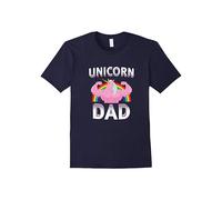 (L) Unicorn Dad T Shirt With Rainbow-Father's Day