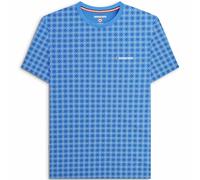 (L, Vallarta Blue) Lambretta Mens Geo AOP Crew Neck Short Sleeve T-Shirt Tee Top