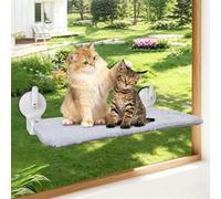 L&W BROS. Cat Window Perch with Lever Lock Suction Cups Holds up to 50 lbs Foldable & Space Saving Design Heavy Duty Window Hammock for Large Cats (M 1Pc)