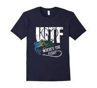 (L) Where's the fish t-shirt WTF love fishing-Father's Day
