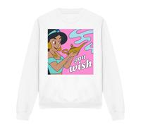 (L, White) Aladdin Unisex Adult You Wish Jasmine Sweatshirt