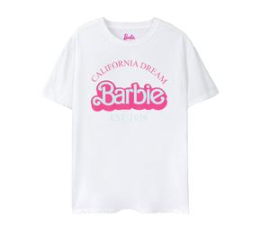 (L, White) Barbie Womens/Ladies California Dream Logo T-Shirt