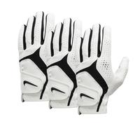 Nike Dura Feel X Golf Gloves (Pack of 3) - White/Black - White/Black - L