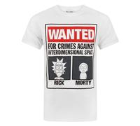 Rick And Morty Mens Wanted Poster T-Shirt