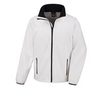 (L, White/Black) Result Core Mens Printable Soft Shell Jacket