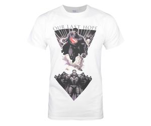 (L, White/Black) Superman Mens Our Last Hope T-Shirt