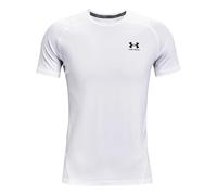 (L, White/Black) Under Armour Mens HeatGear Base Layer Top