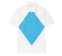Lacoste Mens L.12.12 Argyle Classic Polo Shirt - White/Blue - L - White/Blue