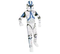 (L, White/Blue) Star Wars Boys Clone Trooper Costume
