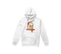 (L, White) Disney Mens Merry Christmas Donald Duck Hoodie