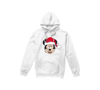 (L, White) Disney Mens Mickey Mouse Christmas Lights Wrap Hoodie