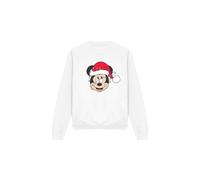 (L, White) Disney Unisex Adult Mickey Mouse Christmas Lights Wrap Sweatshirt