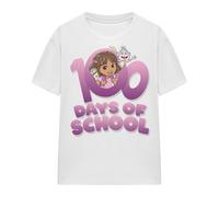 (L, White) Dora The Explorer Womens/Ladies 100 Days T-Shirt