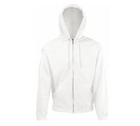 (L, White) Fruit Of The Loom Men's Classic Hooded Sweatshirt