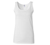 (L, White) Gildan Ladies Soft Style Tank Top Vest