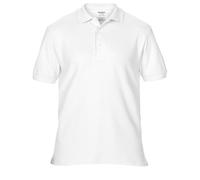 (L, White) Gildan Mens Premium Cotton Sport Double Pique Polo Shirt