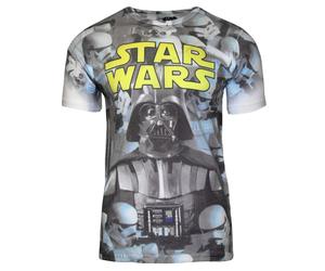 (L, White/Grey) Star Wars Mens Imperial Photo Montage T-Shirt