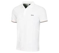(L, White) Hugo Boss Mens 2026 Chip Hexa Quick Dry Flat Knit Recycled Golf Polo Shirt