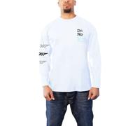 (L, White) James Bond Unisex Adult Dr No Cotton Long-Sleeved T-Shirt