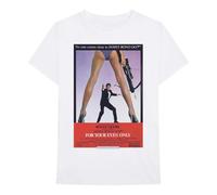 (L, White) James Bond Unisex Adult For Your Eyes Poster T-Shirt