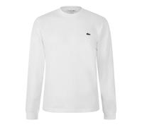 (L, White) Lacoste Mens Crocodile Print Cotton Regular Long-Sleeved T-Shirt
