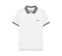 (L, White) Lambretta Mens Two Tone Badge Polo Shirt