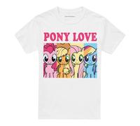 (L, White) My Little Pony Mens Pony Love T-Shirt