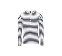 (L, White/Navy) Premier Womens/Ladies Long John Striped Roll Sleeve T-Shirt