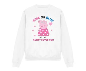 (L, White) Peppa Pig Womens/Ladies Pink Or Blue Aunty Pig Loves You Sweatshirt