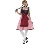 (L, White/Red/Black) Smiffys Womens/Ladies Bavarian Tavern Maid Costume Set