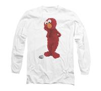 (L, White) Sesame Street Unisex Adult Existential Elmo Long-Sleeved T-Shirt