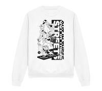 (L, White) Sesame Street Unisex Adult Out In These Streets Sweatshirt