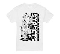 (L, White) Sesame Street Unisex Adult Out In These Streets T-Shirt