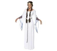 (L, White) Smiffys Womens/Ladies Medieval Maid Costume Set