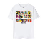 (L, White) Star Trek Mens Comic Strip Short-Sleeved T-Shirt