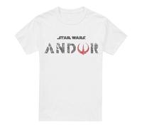 (L, White) Star Wars Mens Andor Logo T-Shirt