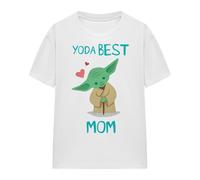 (L, White) Star Wars Womens/Ladies Best Mom Baby Yoda Mothers Day T-Shirt