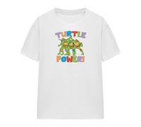 (L, White) Teenage Mutant Ninja Turtles Womens/Ladies Turtle Power T-Shirt