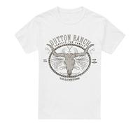(L, White) Yellowstone Mens Dutton Ranch T-Shirt